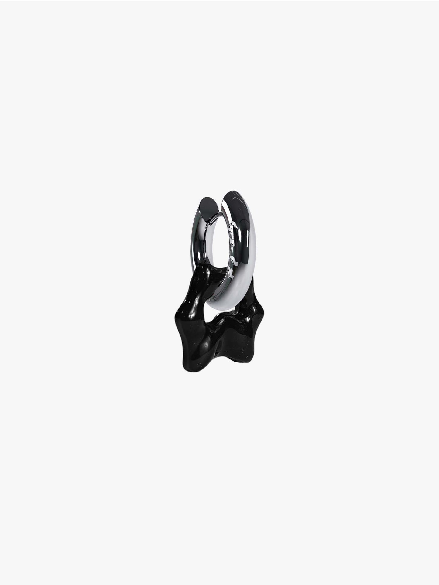 Tab Cuno black silver earring (pair)