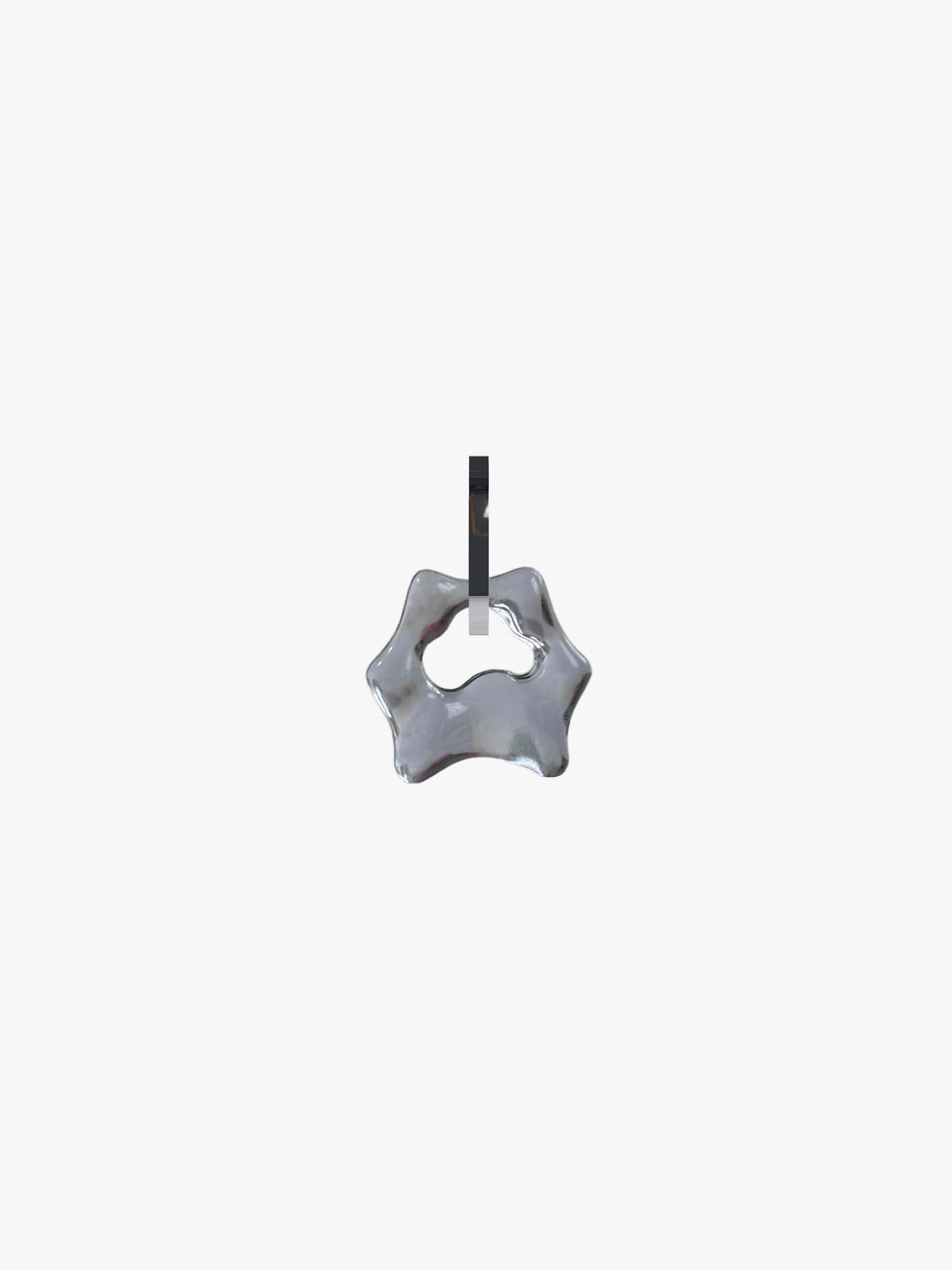 Tab Cuno bluegrey glass silver earring (pair)