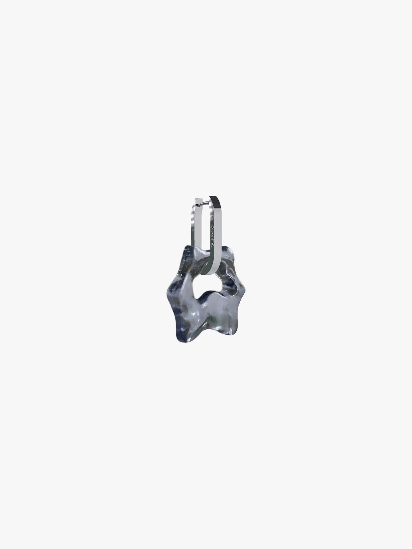 Tab Cuno bluegrey glass silver earring (pair)