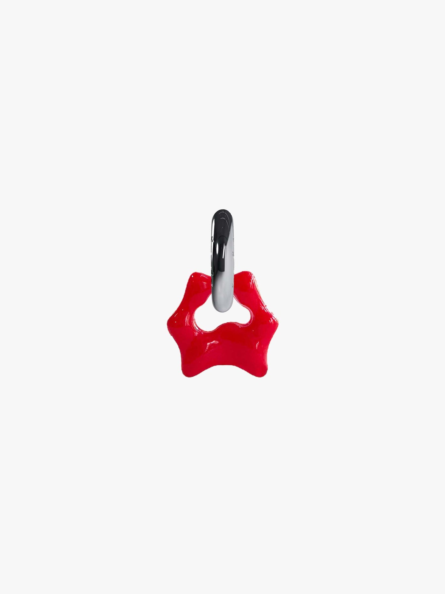 Tab red silver earring (pair)