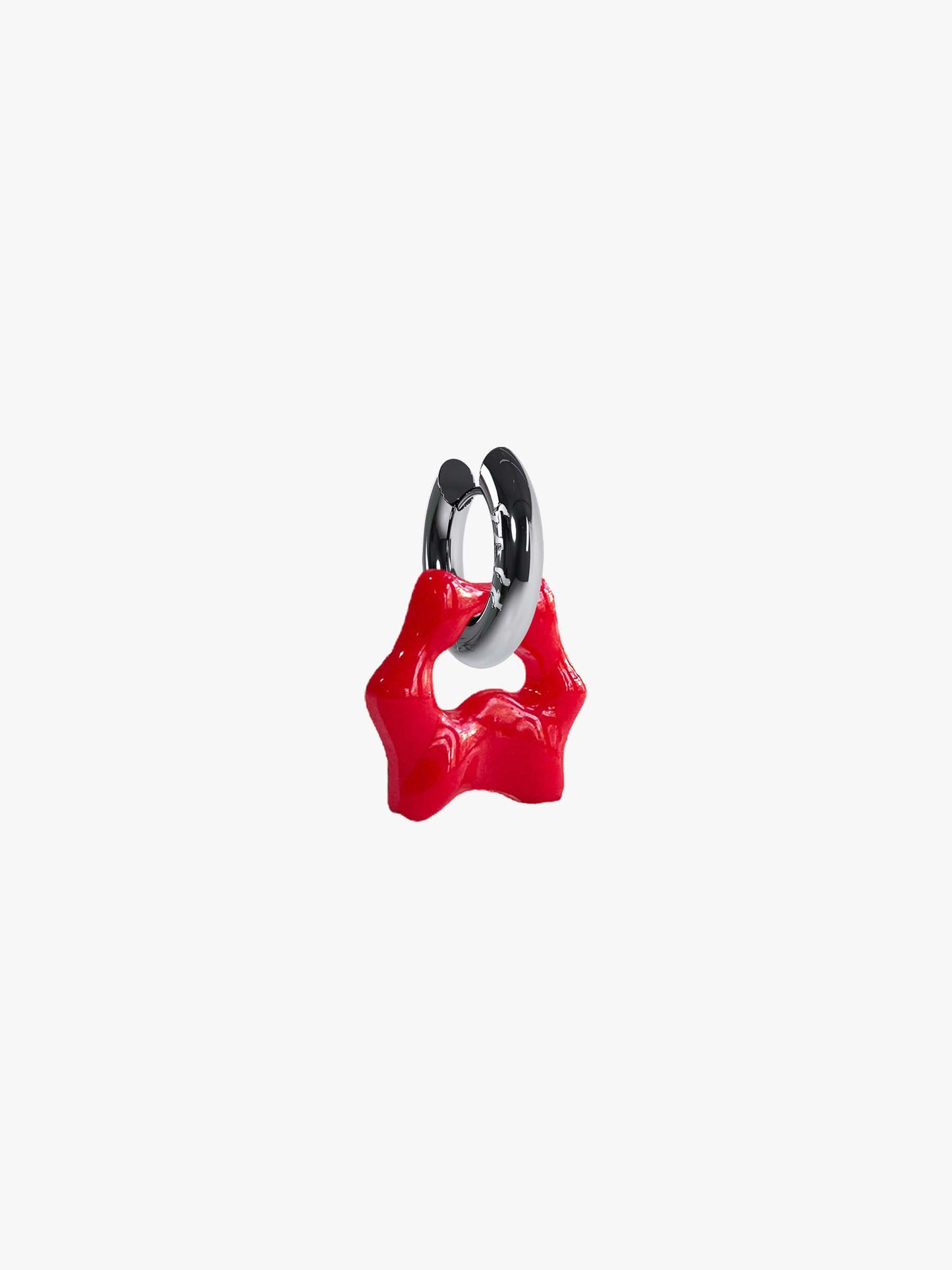 Tab red silver earring (pair)