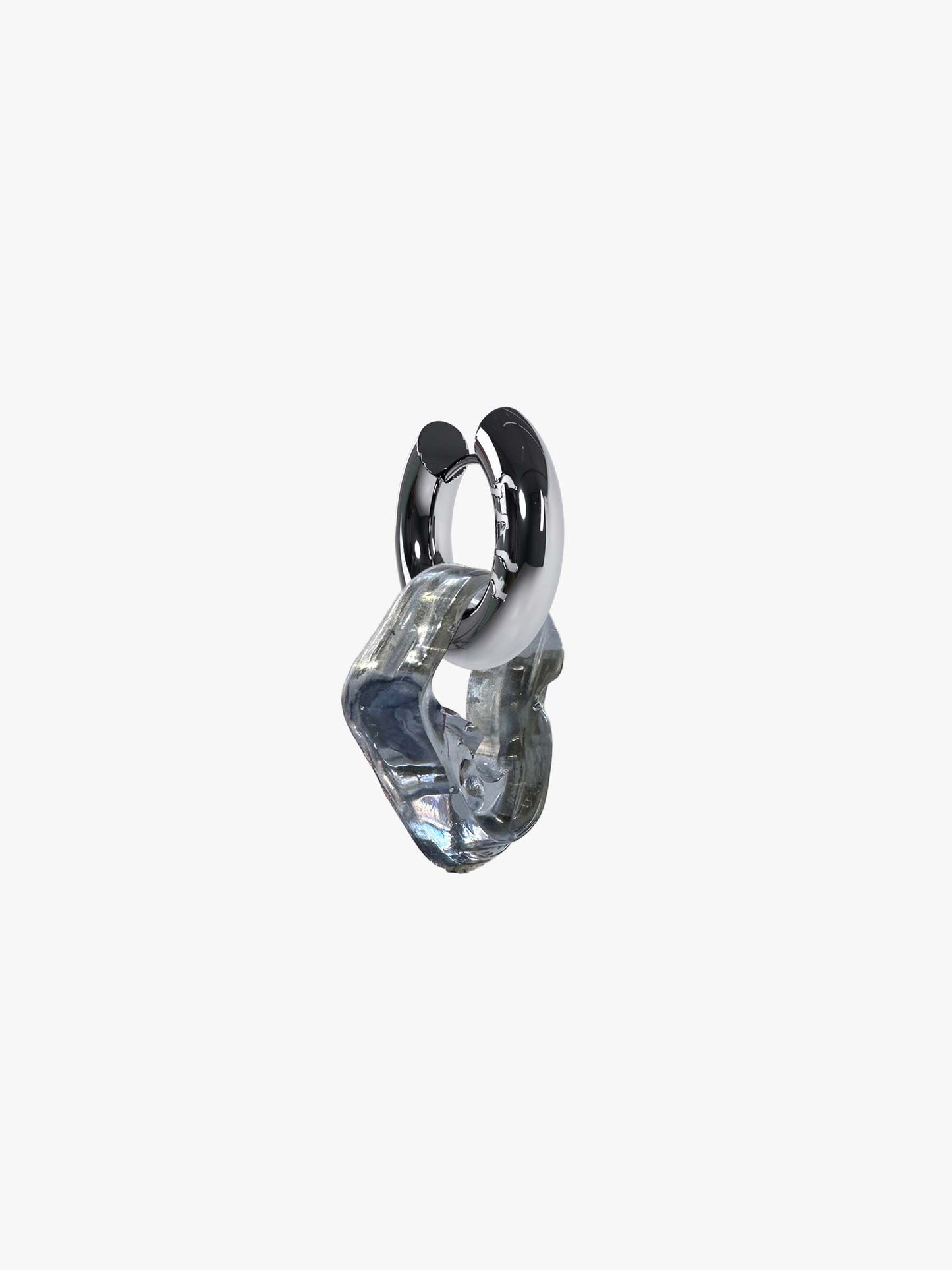 Bia grey glass silver earring (pair)