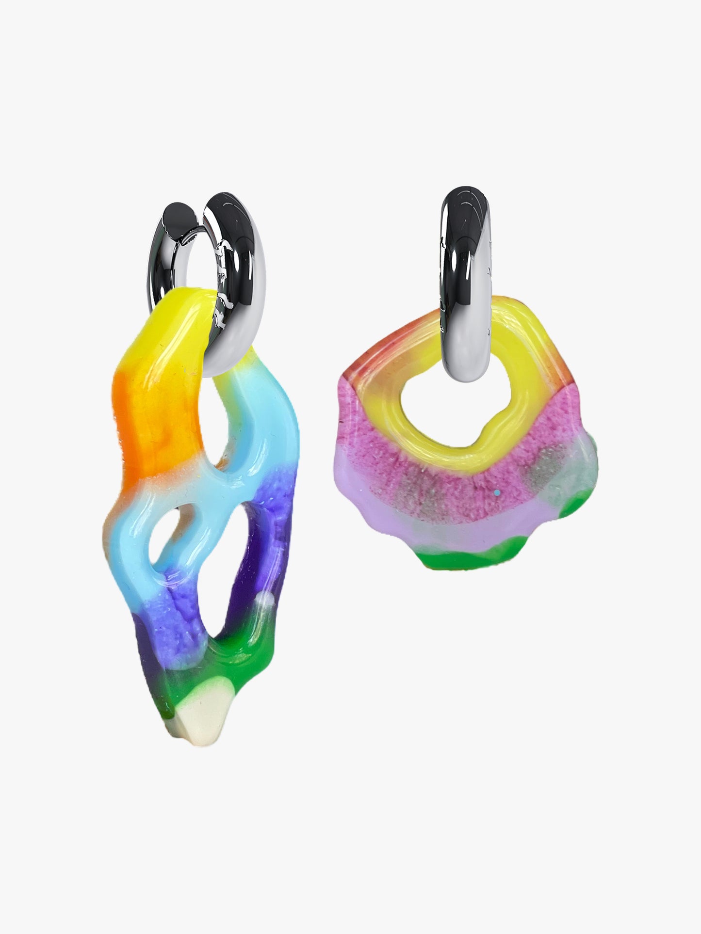 Ami Abe yellow multicolor silver earring (pair)