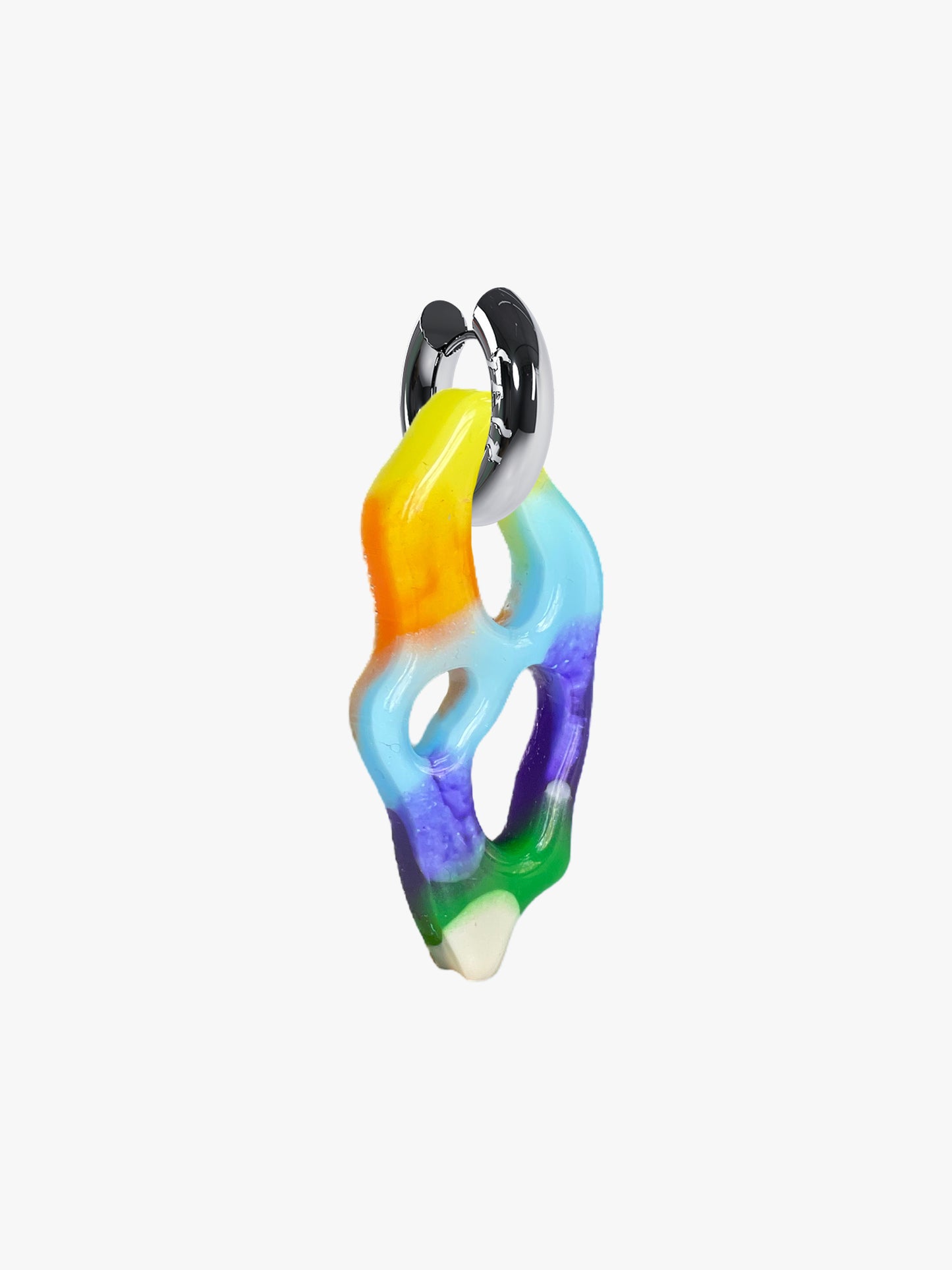Ami Abe yellow multicolor silver earring (pair)