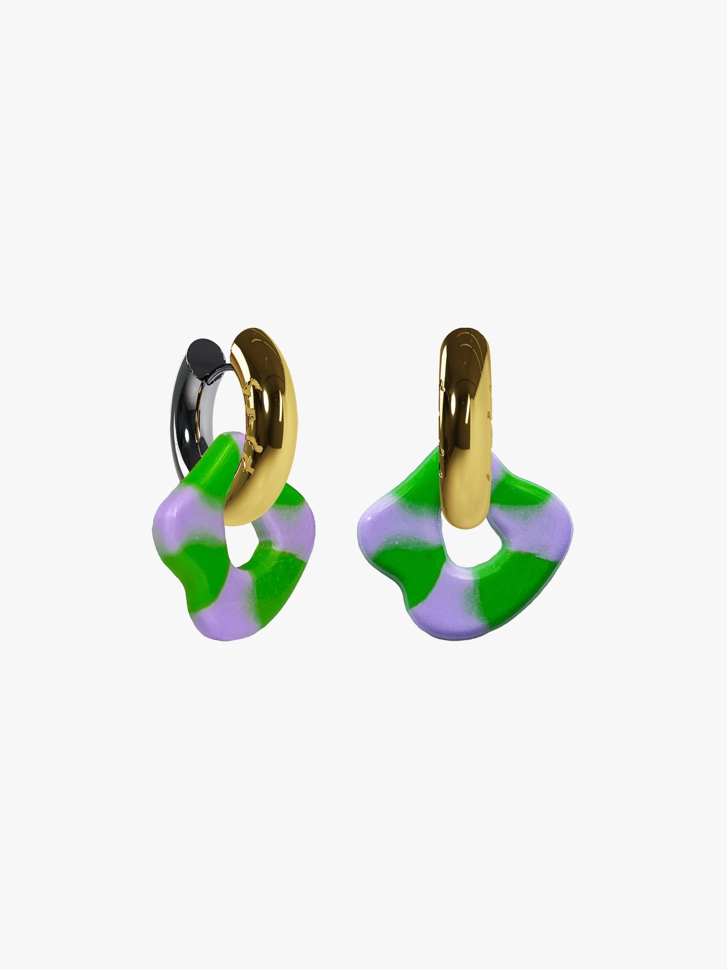 Sol lilac green duo earring (pair)