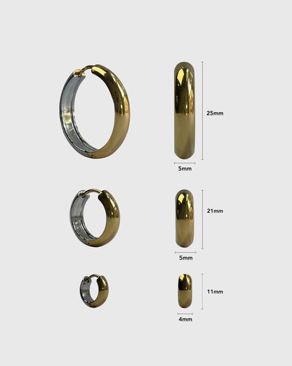 Rev Two-tone baby earrings (pair)