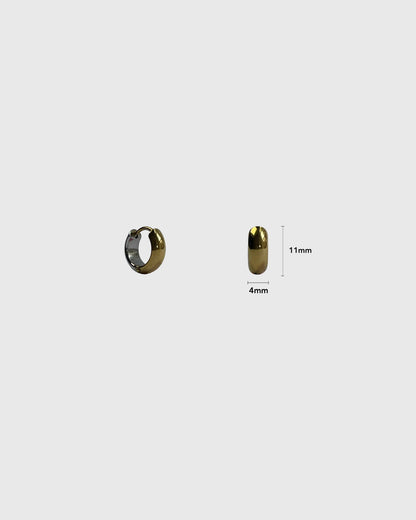 Rev Two-tone baby earrings (pair)