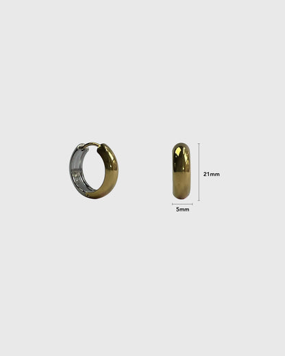 Rev Two-tone baby earrings (pair)