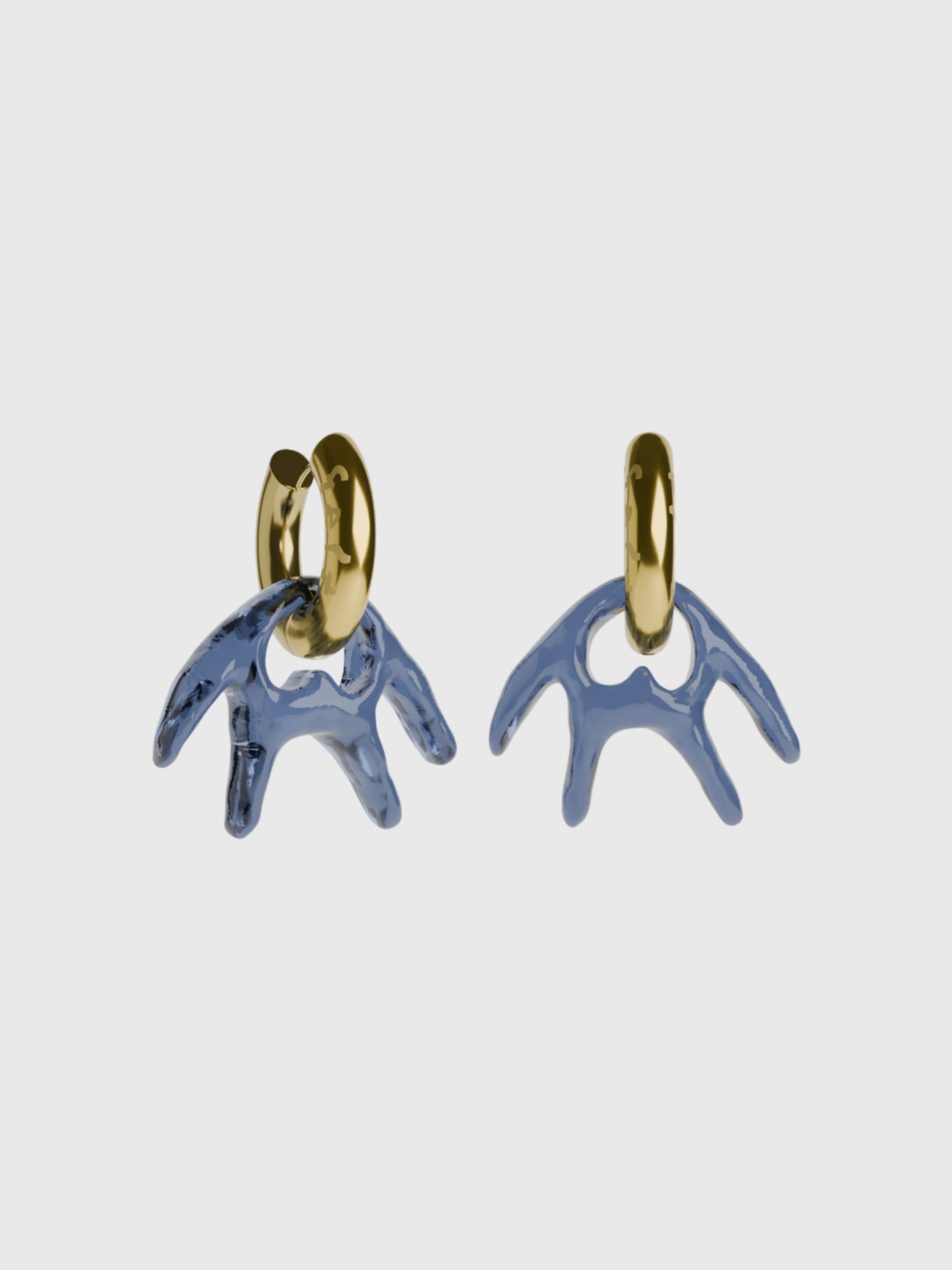 Mia bluegrey gold earring