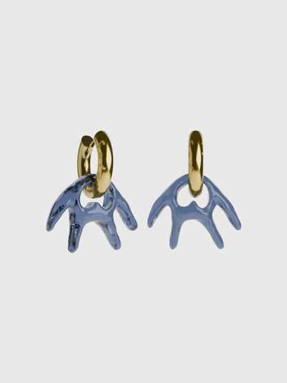 Mia bluegrey gold earring