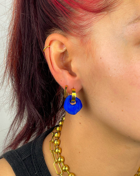 Ivy Eon blue gold earrings (pair)