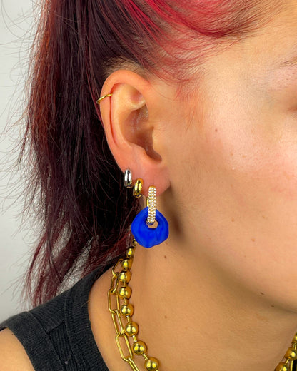 Ivy Lia blue gold earrings (pair)
