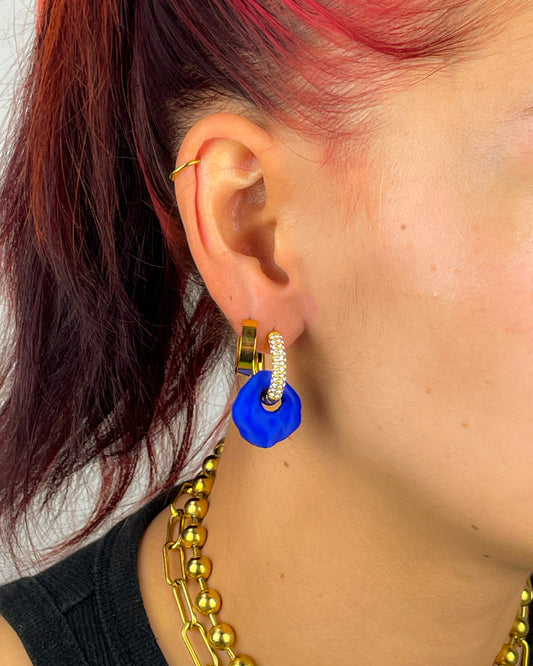 Ivy Lia blue gold earrings (pair)