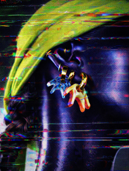 Mia cream silver earring