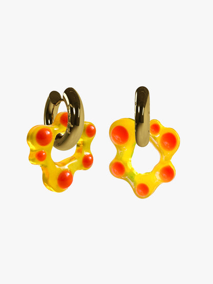 Oyo FLWR orange gold earring (pair)