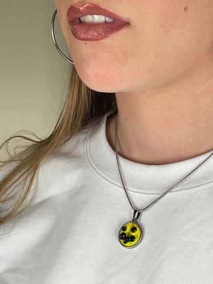 Chub rorschach silver necklace