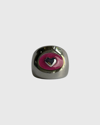 Lobi raspberry silver ring