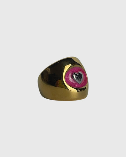 Lobi raspberry gold ring