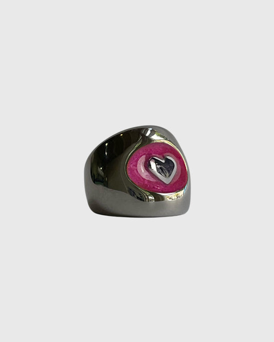 Lobi raspberry silver ring