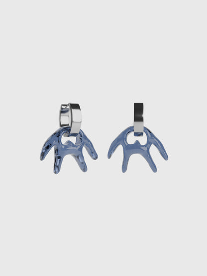 Mio bluegrey silver earring