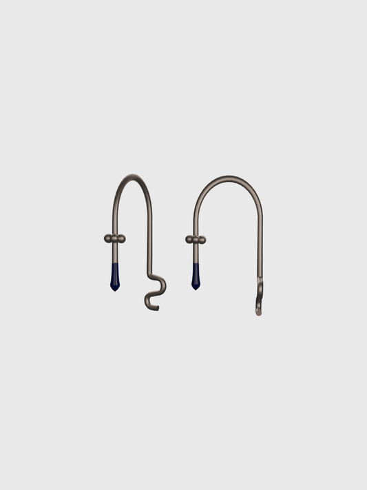 Felt One BB silver earring