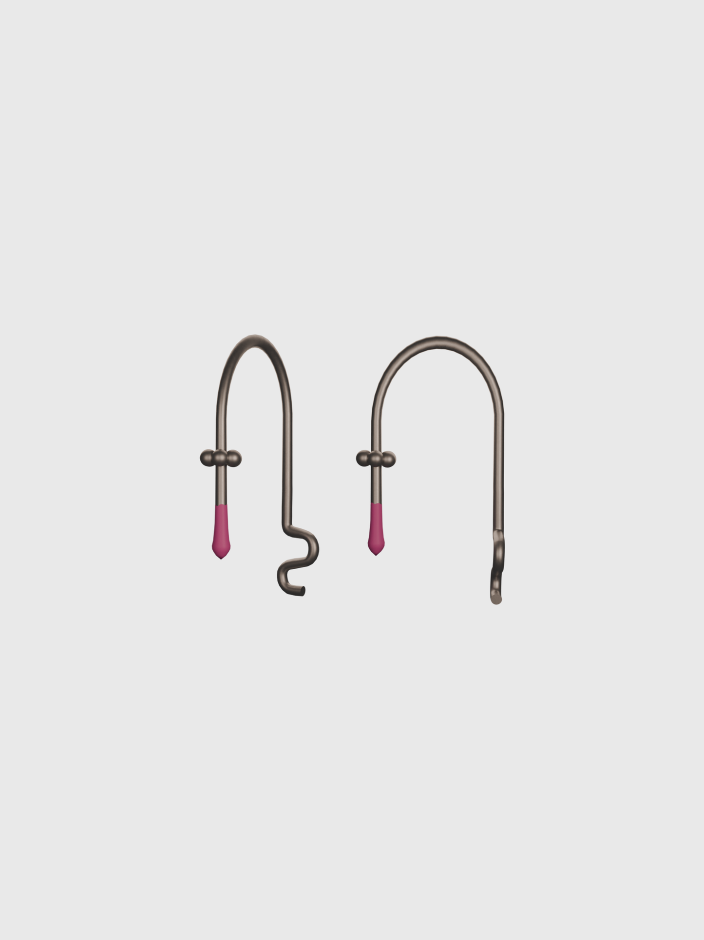 Felt One BB silver earring