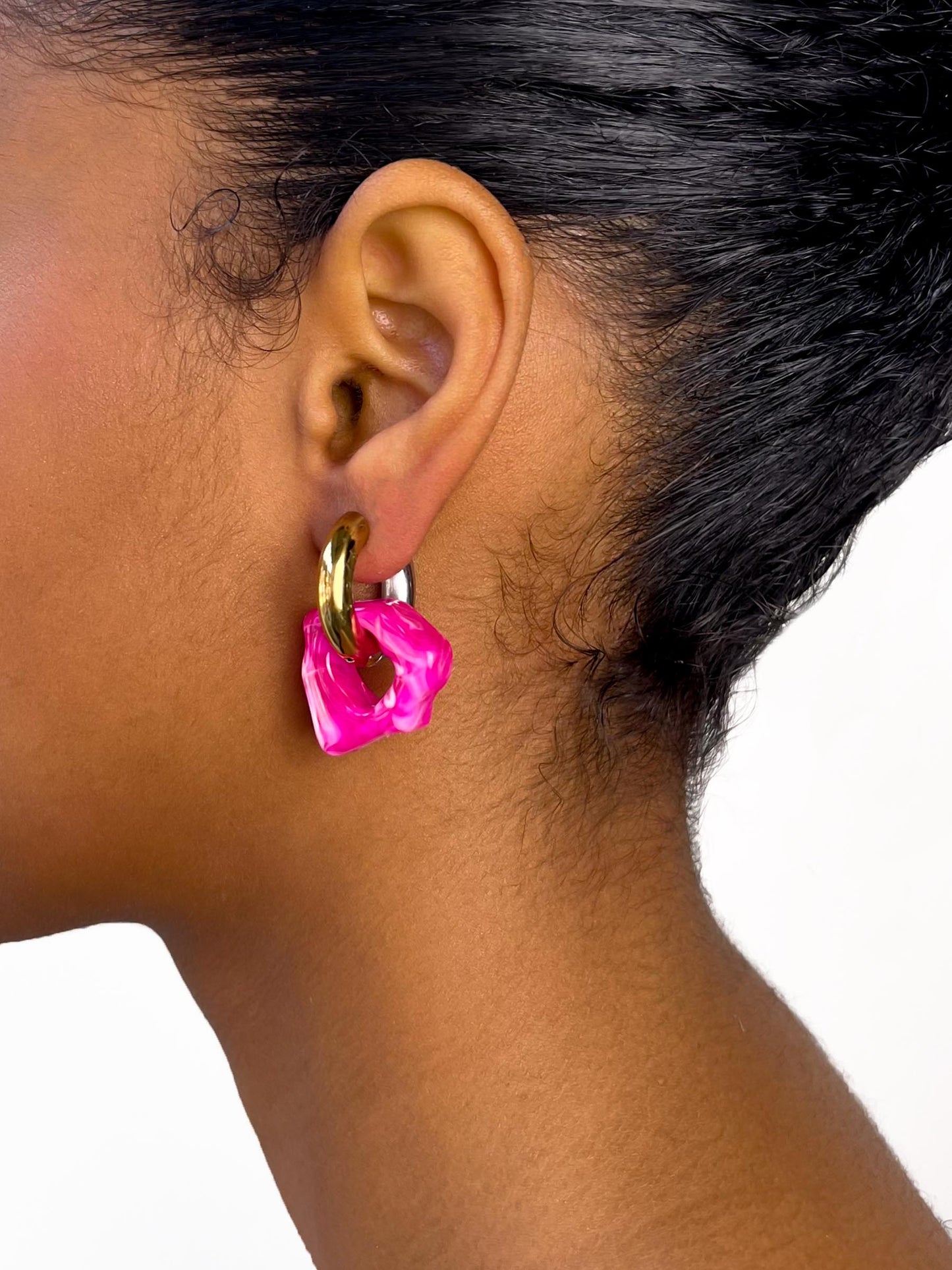 Ora marble pink duo earring (pair)