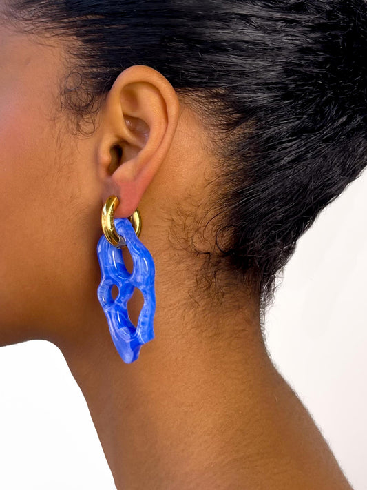 Ami Ora ocean blue silver earring (pair)