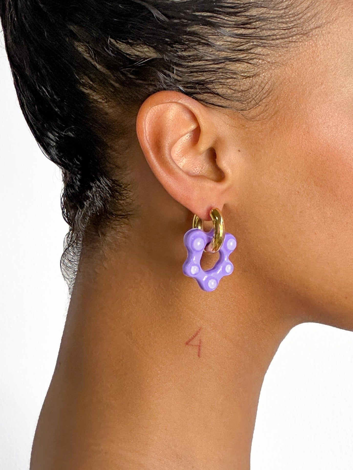 Oyo lilac gold earring (pair)