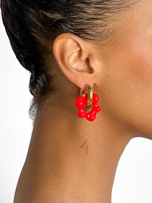 Oyo red gold earring (pair)