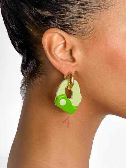 Yin Yang matcha gold earring (pair)