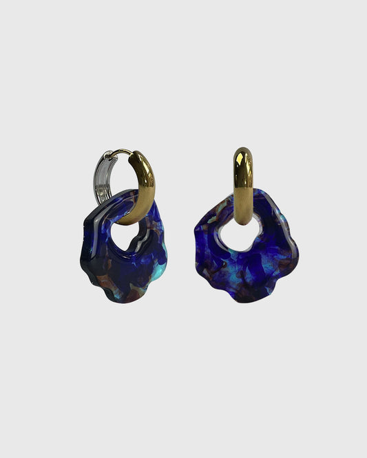 Abe midnight tortoise two-tone earring (pair)