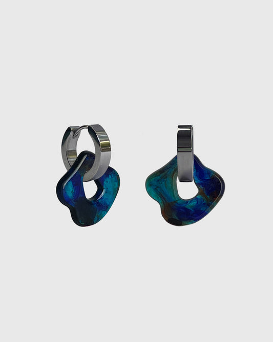 Sol midnight tortoise 2 silver earring (pair)