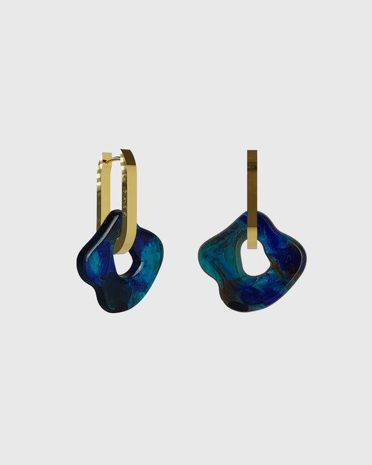 Sol midnight tortoise 1 gold earring (pair)