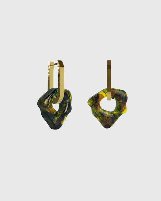 NO PHOTO Ora midnight tortoise gold earring (pair)