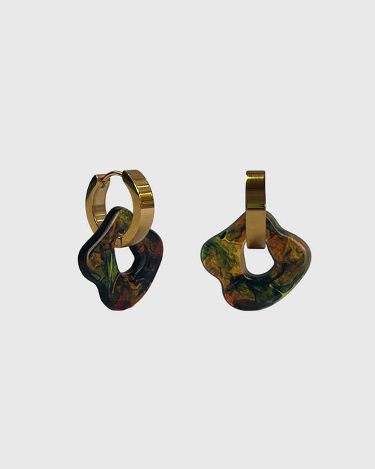 Sol midnight tortoise 2 gold earring (pair)