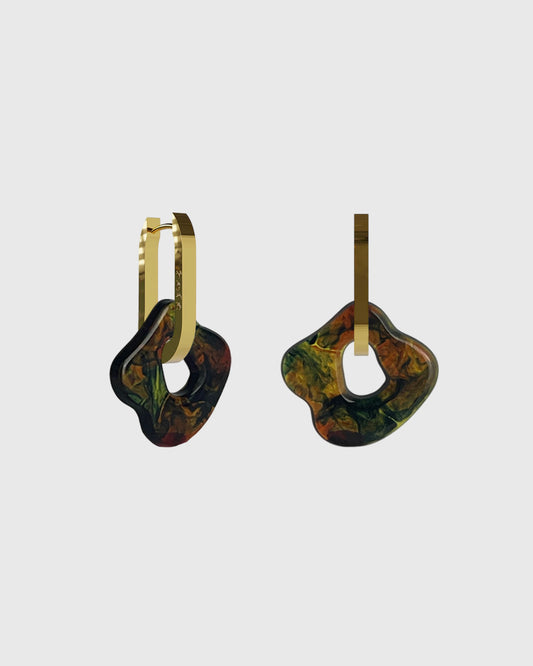 Sol honey tortoise 1 gold earring (pair)