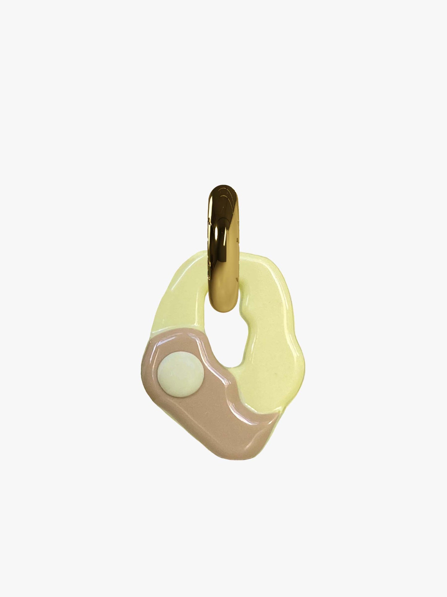 Yin Yang latte gold earring (pair)