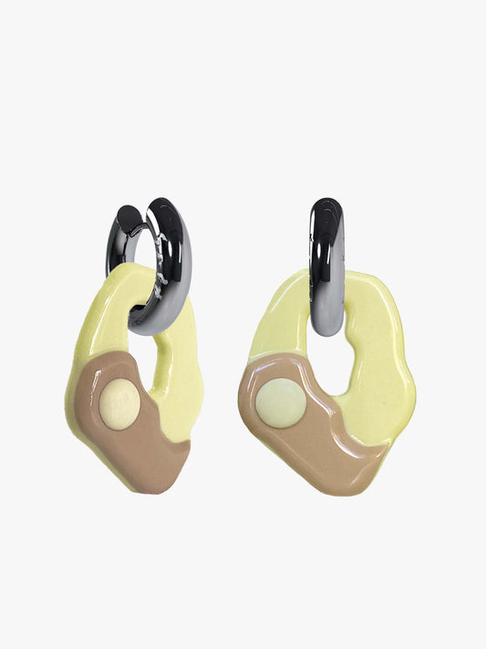 Yin Yang latte silver earring ( pair)