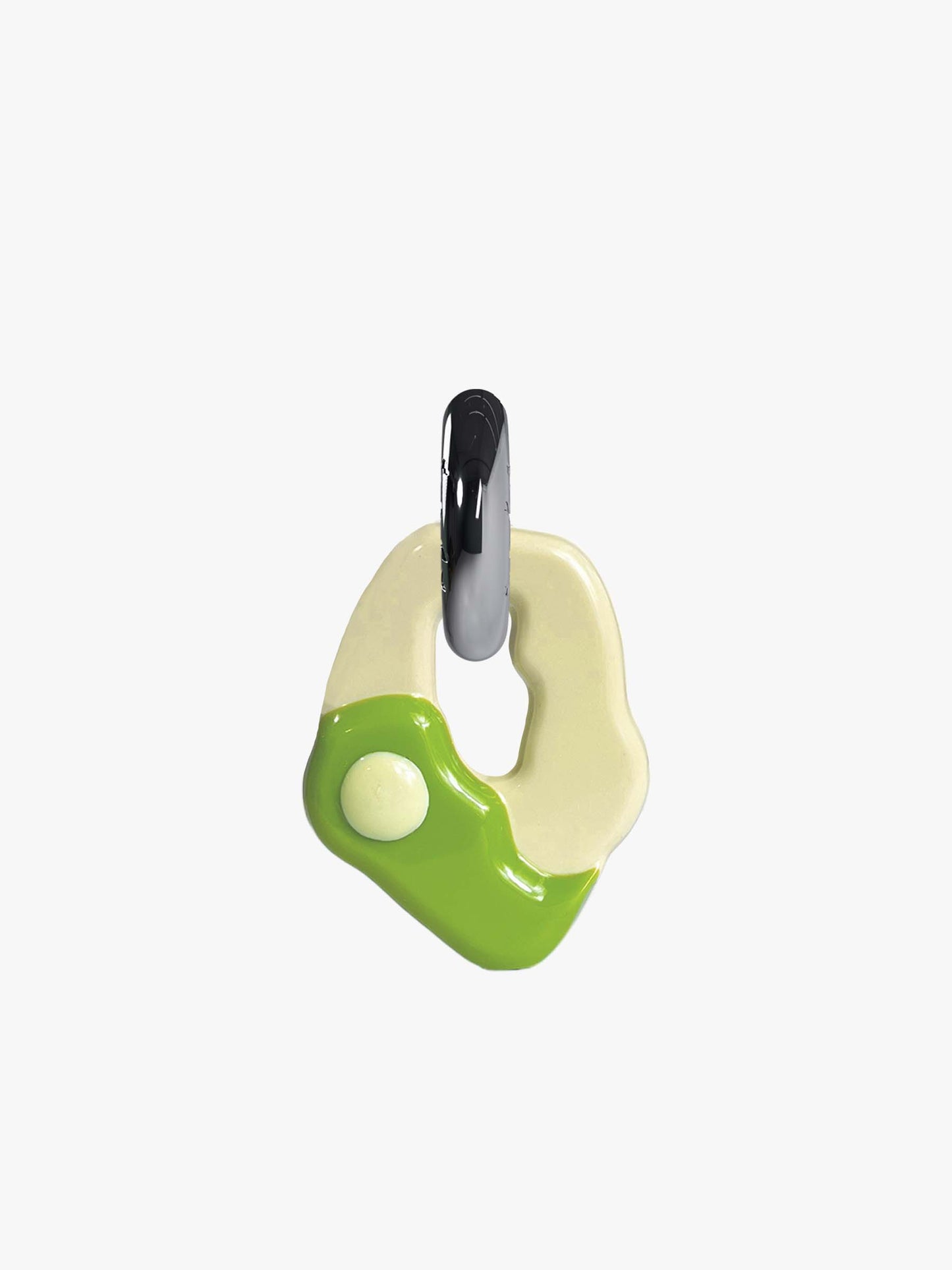 Yin Yang matcha silver earring ( pair)