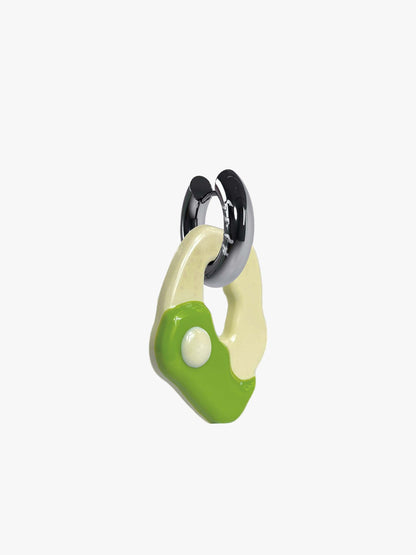 Yin Yang matcha silver earring ( pair)