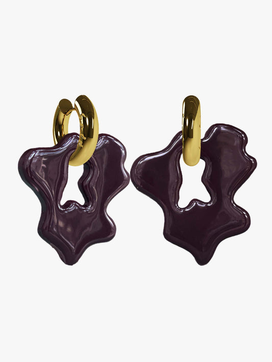 Felt x Fia Hamelijnck burgundy gold earring