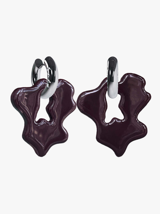 Felt x Fia Hamelijnck burgundy silver earring