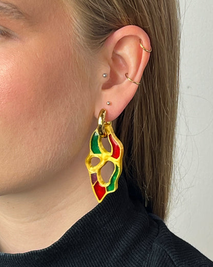 Ami JB stained glass gold earring (pair)