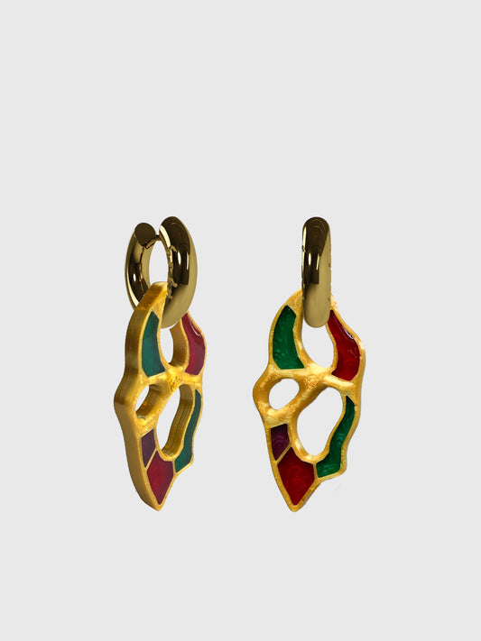 Ami JB stained glass gold earring (pair)