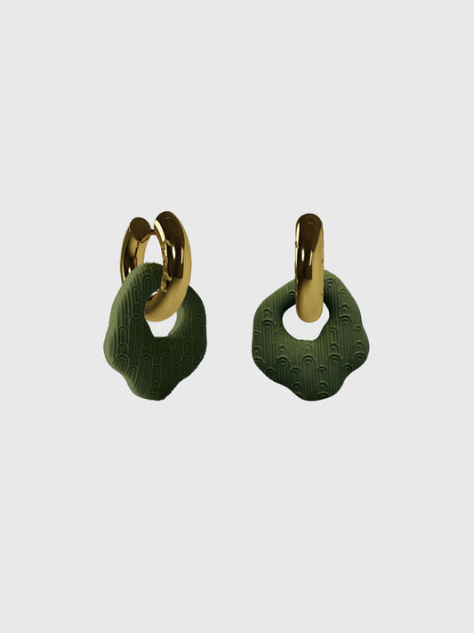Abe JB 3D Spy green earring (pair)