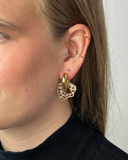 Ora JB Cheetah gold earring (pair)