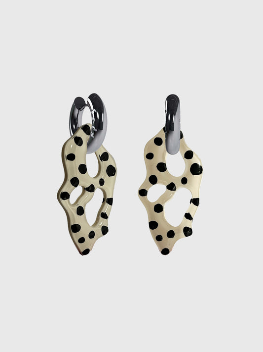 Ami PD white silver earrings (pair)