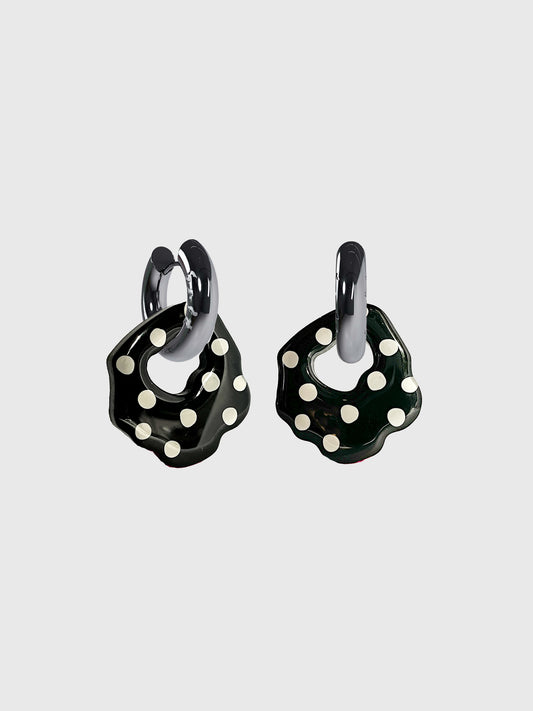 Abe PD black silver earrings (pair)
