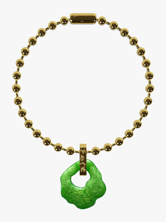 Abel metallic green gold necklace